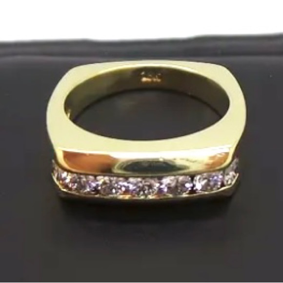 18K YELLOW SOLID GOLD Ladies DIAMOND BAND RING - Picture 7 of 11